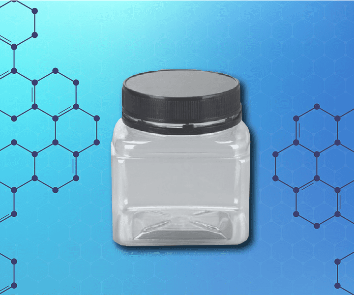 Банка квадратная 200 мл натуральная с крышкой ПЭТ
