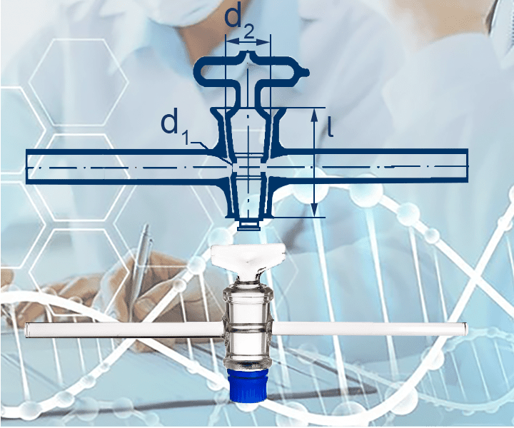 Кран стеклянный, диаметр муфты 14,5 мм; диаметр проходного отверстия 2,5 мм